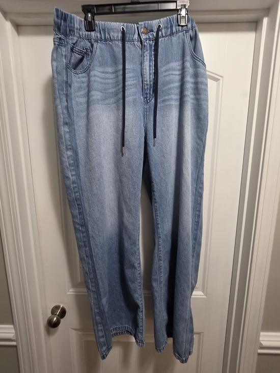 Judy Blue Denim - Judy Blue Light Blue Drawstring Jeans - Relaxed Fit